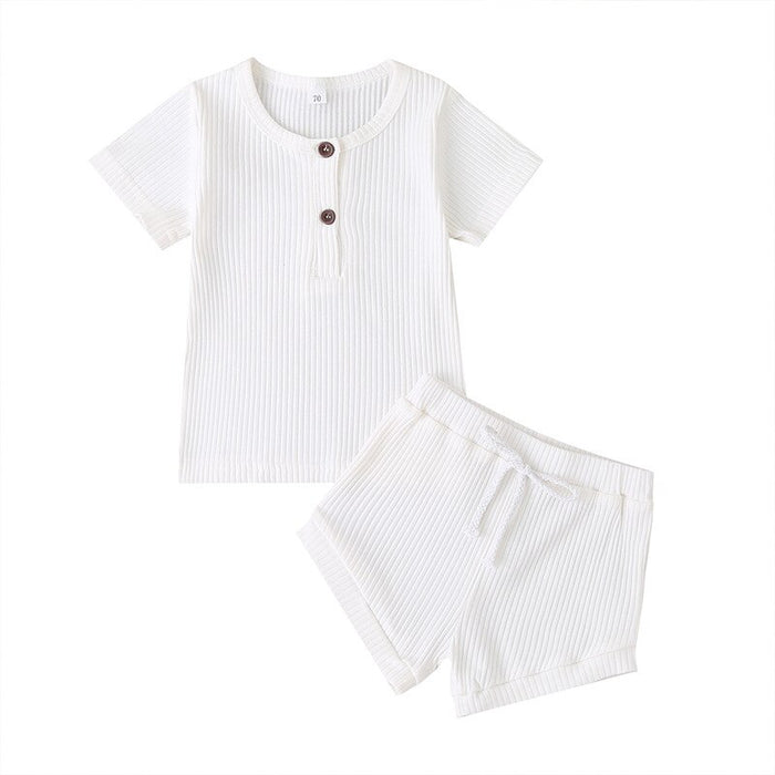 Casual Solid Color T-Shirt And Pants For Toddler