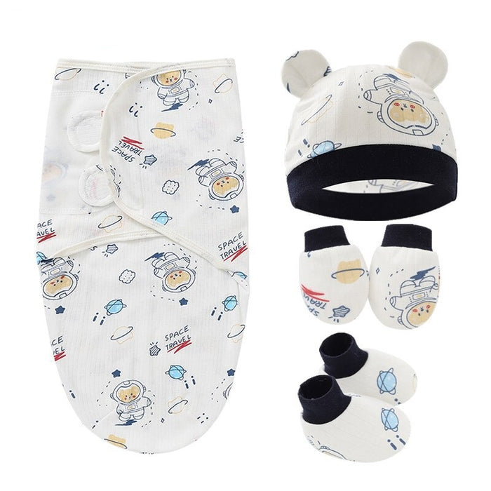 4Pcs Newborn Baby Blanket Clothes Set