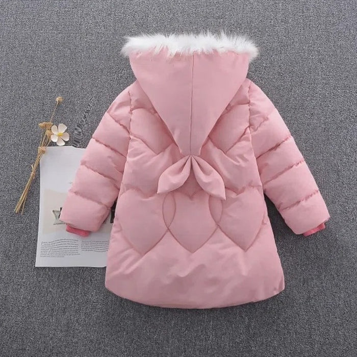 Girl Winter Thick Warm Pink Hooded Jacket