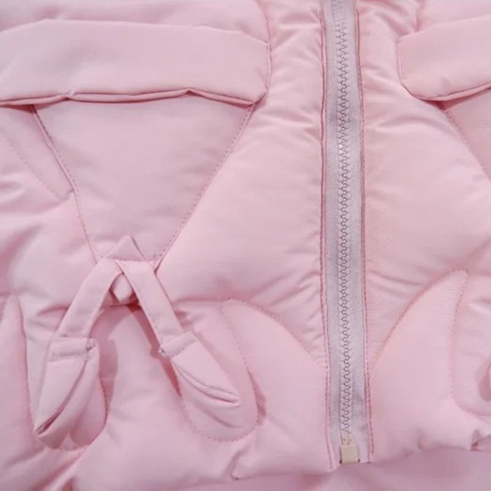 Girl Winter Thick Warm Pink Hooded Jacket