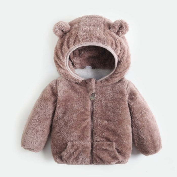 Winter Solid Color Thickened Warm Coat For Kids