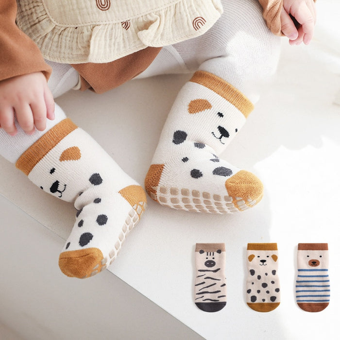 3-Pairs Non-Slip Warm Cotton Socks For Kids