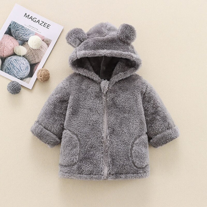 Baby Plush Warm Hooded Jackets