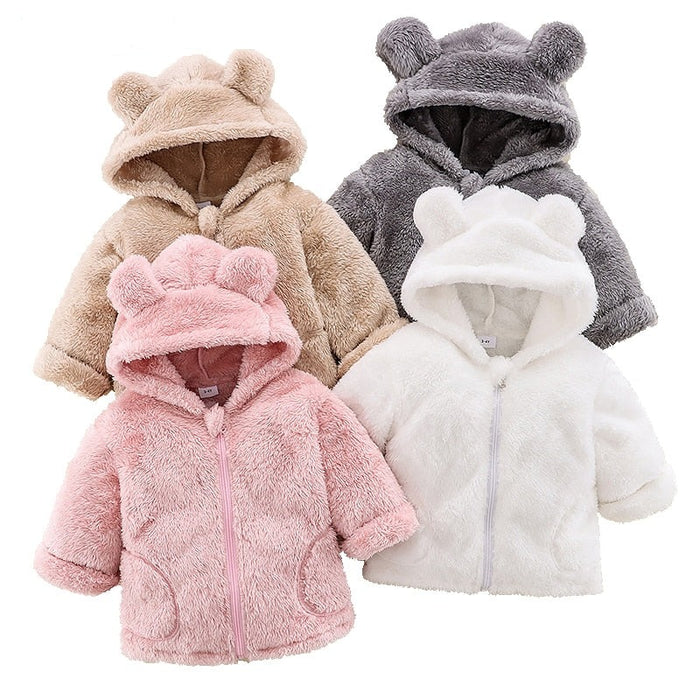 Baby Plush Warm Hooded Jackets