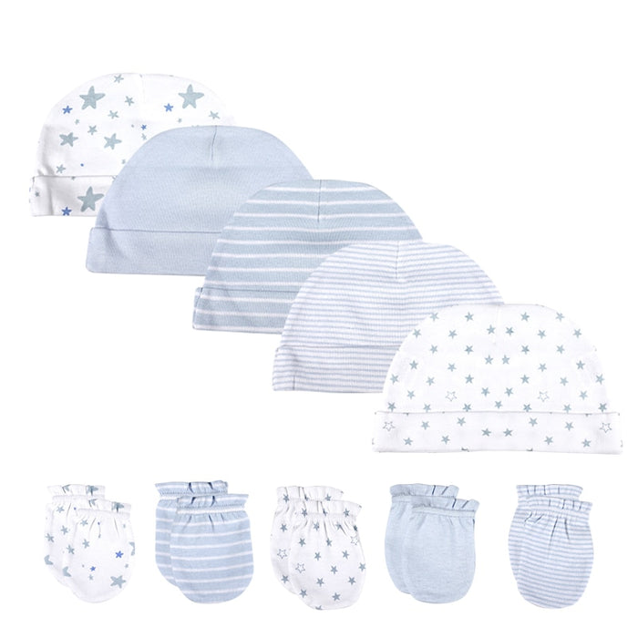 5 Sets Of 0-6 Month Newborn Hat And Gloves