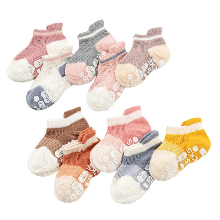 10 Pairs Non-Slip Cotton Soft Breathable Baby Socks