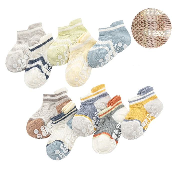 10 Pairs Non-Slip Cotton Soft Breathable Baby Socks