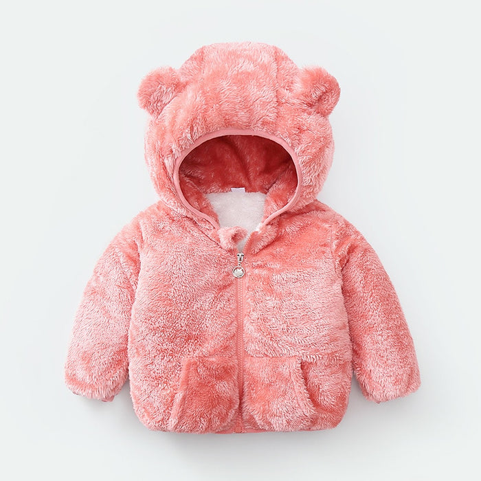 Winter Solid Color Thickened Warm Coat For Kids