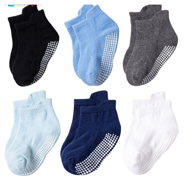 6 Pairs Of Anti-Slip Cotton Kids Socks