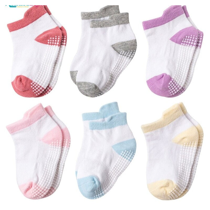 6 Pairs Of Anti-Slip Cotton Kids Socks