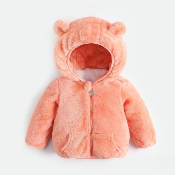 Winter Solid Color Thickened Warm Coat For Kids