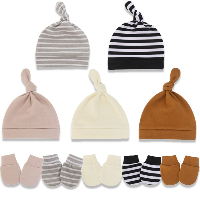 5 Sets Of 0-6 Month Newborn Hat And Gloves