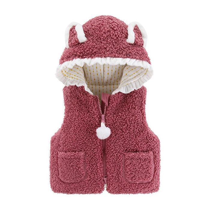 Baby Solid Sleeveless Jacket For Winters