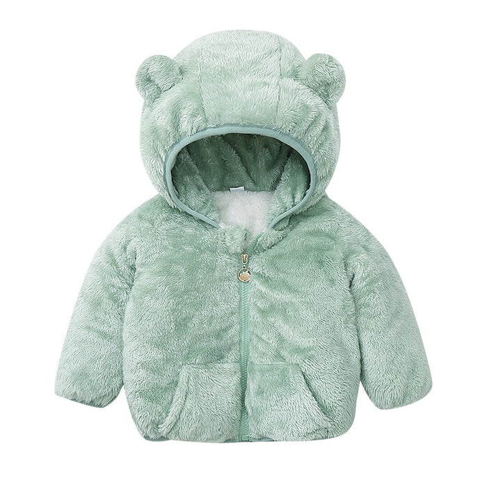 Winter Solid Color Thickened Warm Coat For Kids