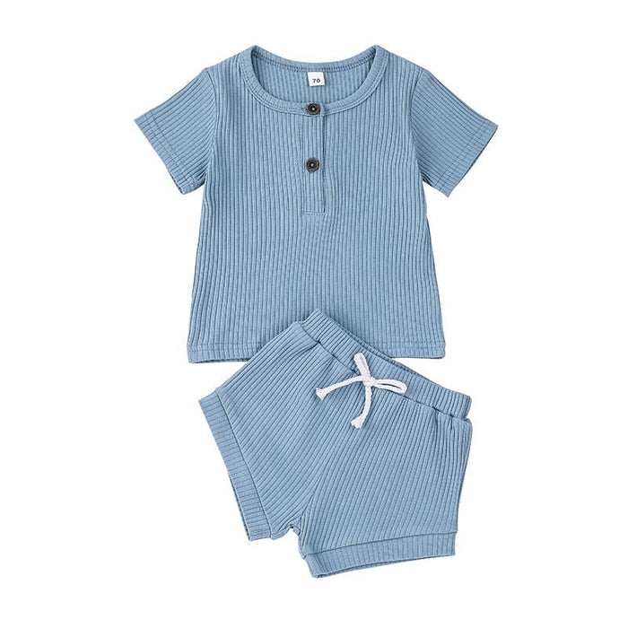 Casual Solid Color T-Shirt And Pants For Toddler