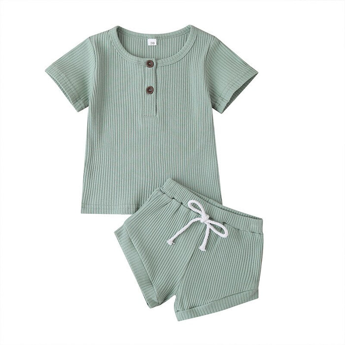 Casual Solid Color T-Shirt And Pants For Toddler