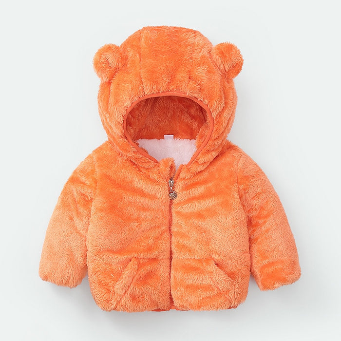 Winter Solid Color Thickened Warm Coat For Kids