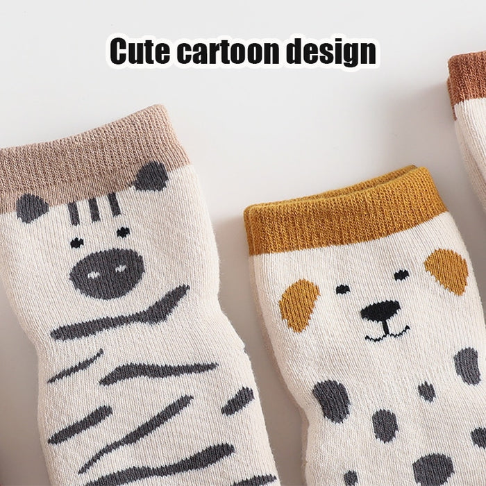 3-Pairs Non-Slip Warm Cotton Socks For Kids