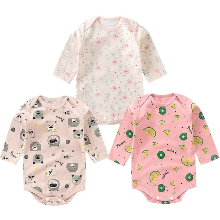 3Pcs Newborn Baby Long Sleeve Jumpsuit Set