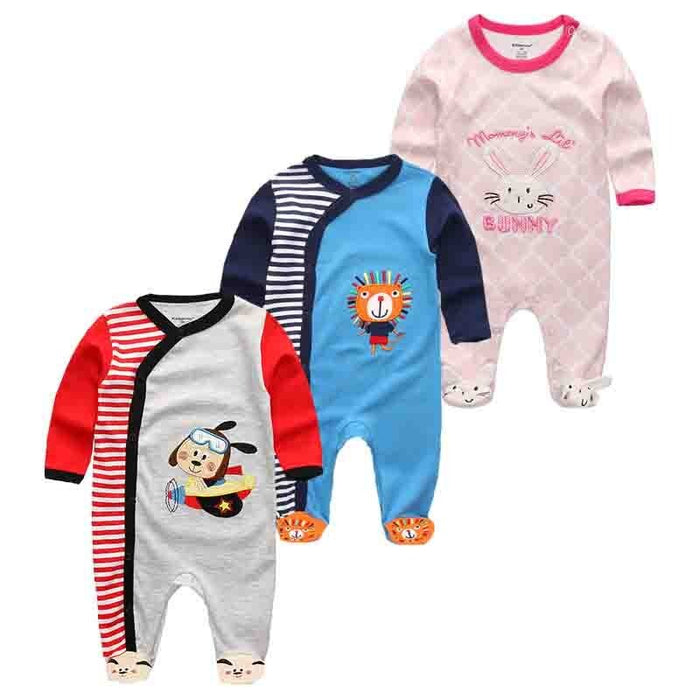 Multicolor Cotton Warm Full Sleeve Rompers For Baby