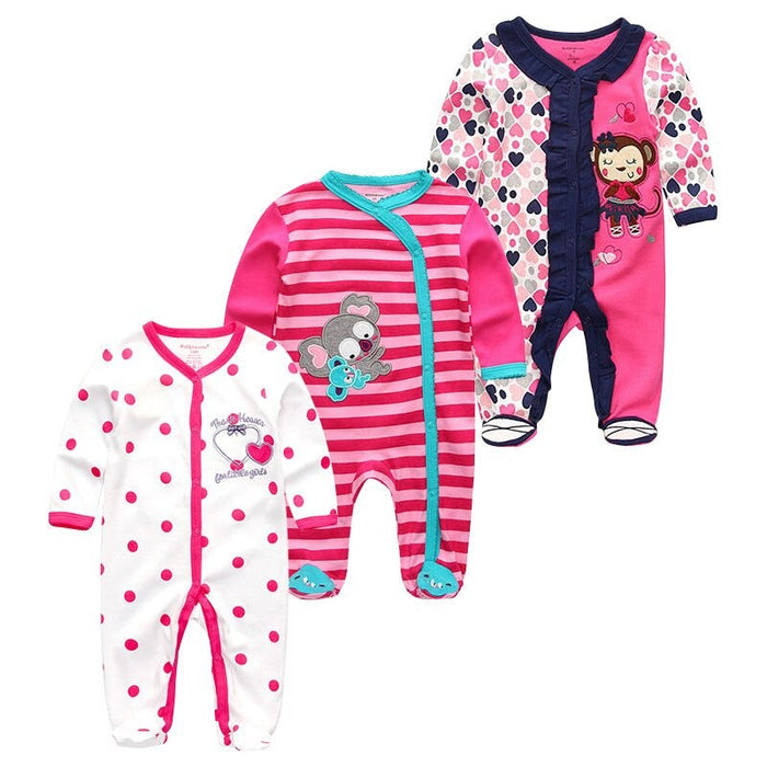 Multicolor Cotton Warm Full Sleeve Rompers For Baby