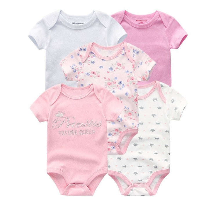 5Pcs Multicolor Unicorn Girls Bodysuit Sets