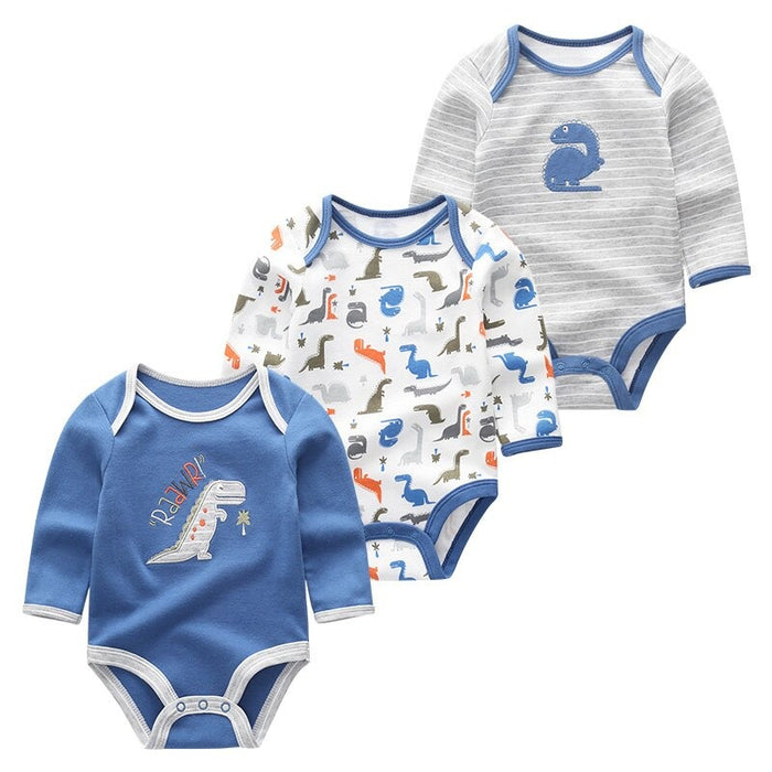 3Pcs Cartoon Printing Baby Rompers Set