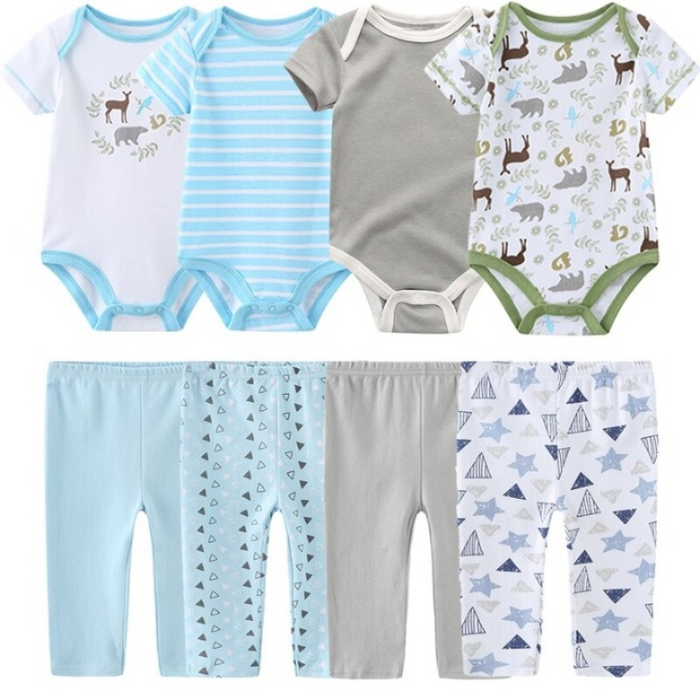 4Pcs Infant Toddler Jumpsuits And Pants Set