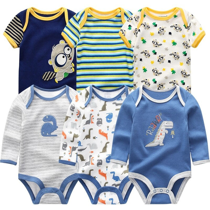 Newborn Baby Rompers Jumpsuit 6Pcs Set