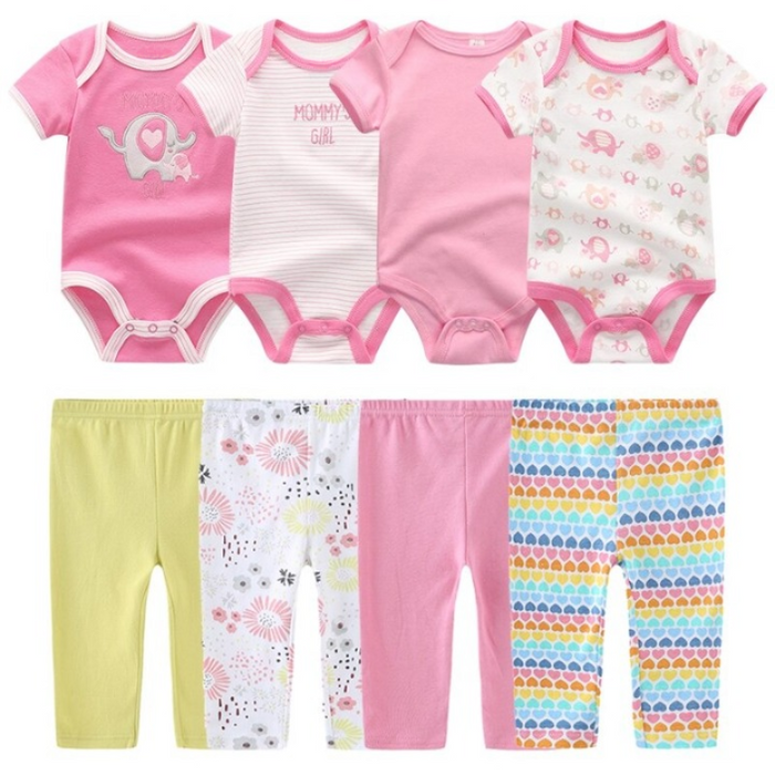 4Pcs Infant Jumpsuits And Pants Sets