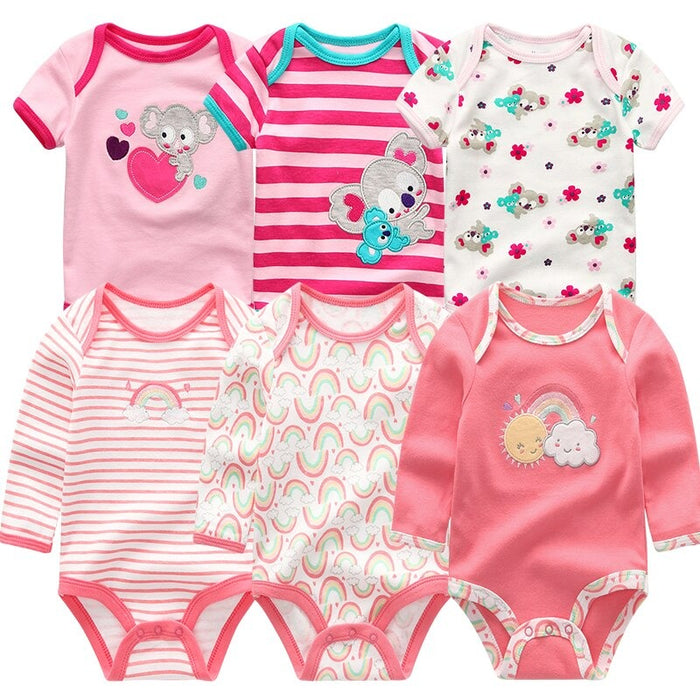 Newborn Baby Rompers Jumpsuit 6Pcs Set