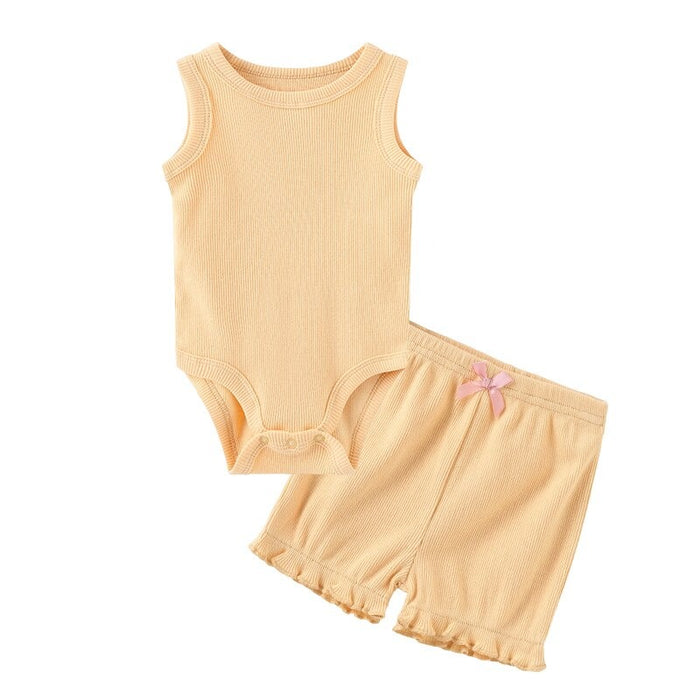 Sleeveless Bodysuit & Elastic Pants Set For Toddlers