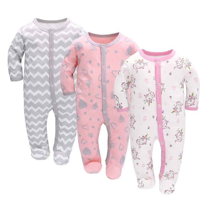 3Pcs Newborn Baby Jumpsuit Set