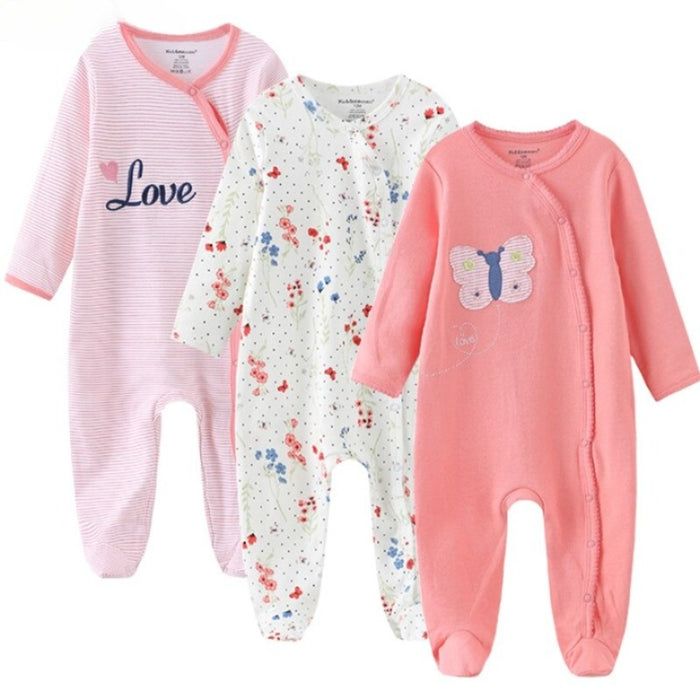 3 Pieces Newborn Baby Rompers Jumpsuit Set