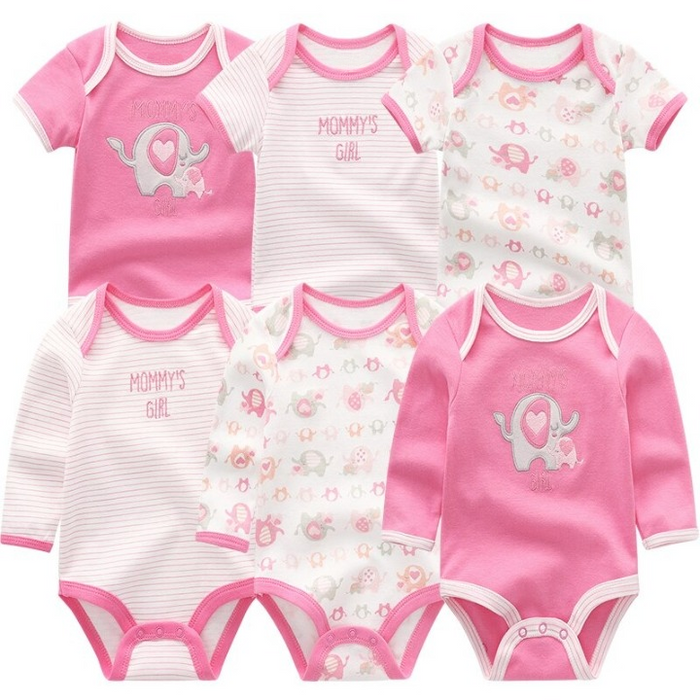 6Pcs Newborn Baby Rompers Jumpsuit Set