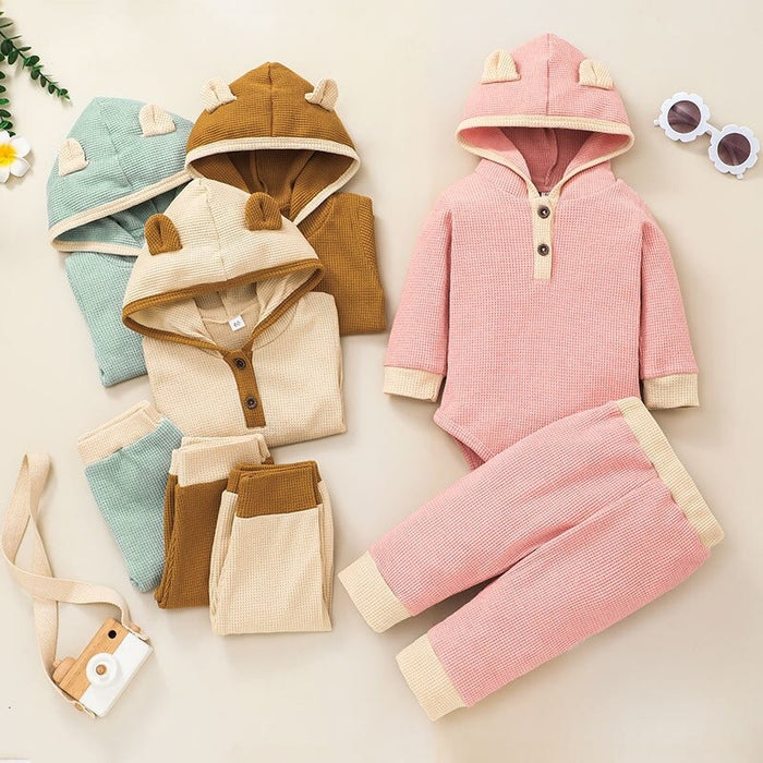 Long Sleeve Hooded Bodysuit & Pants Set