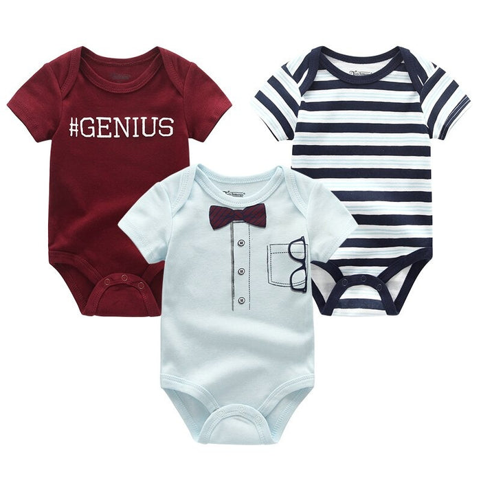 3PCS Cartoon Unisex Baby Rompers Set