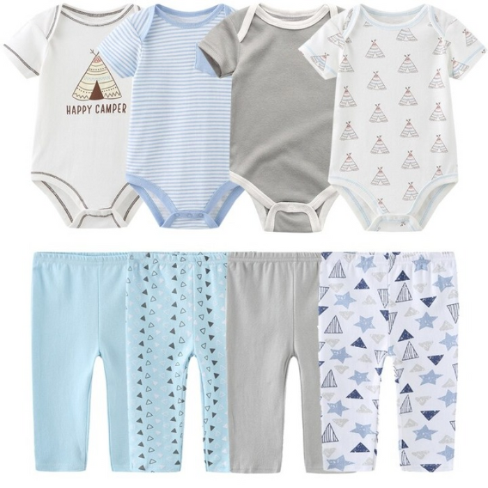 4Pcs Infant Toddler Jumpsuits And Pants Set