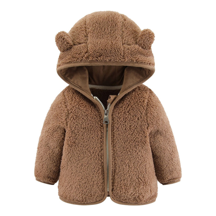 Autumn Hooded Bear Ears Coat For Toddlers