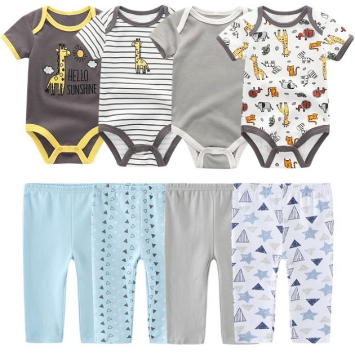 Infant Toddler 4Pcs Jumpsuits And Pants Set