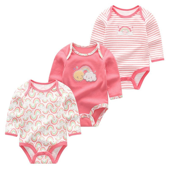 3Pcs Cartoon Printing Baby Rompers Set