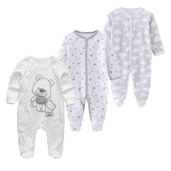 3Pcs Newborn Baby Jumpsuit Set