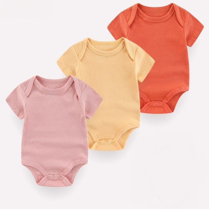 3Pcs Short Sleeve Cotton Made Toddler Clothes