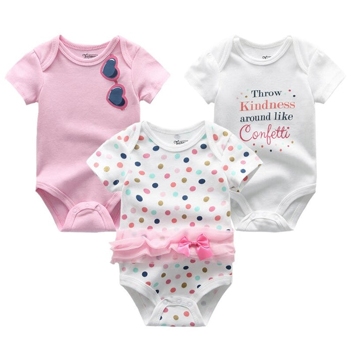 3PCS Cartoon Unisex Baby Rompers Set