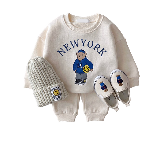 Letter Bear Girls Long Sleeve Clothes Sets