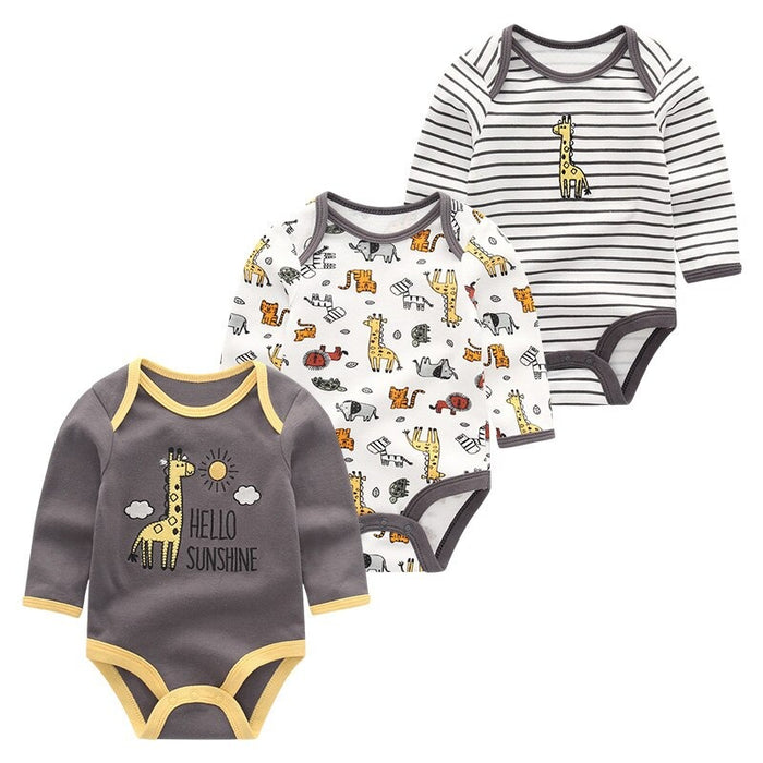 3Pcs Cartoon Printing Baby Rompers Set