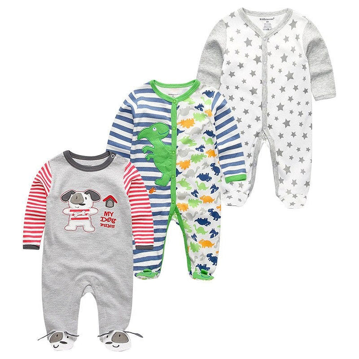 Multicolor Cotton Warm Full Sleeve Rompers For Baby