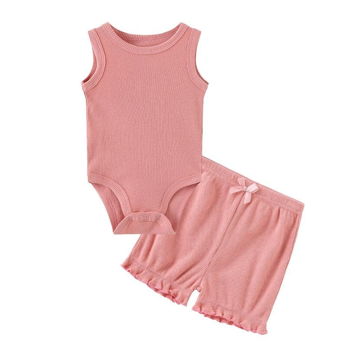 Sleeveless Bodysuit & Elastic Pants Set For Toddlers