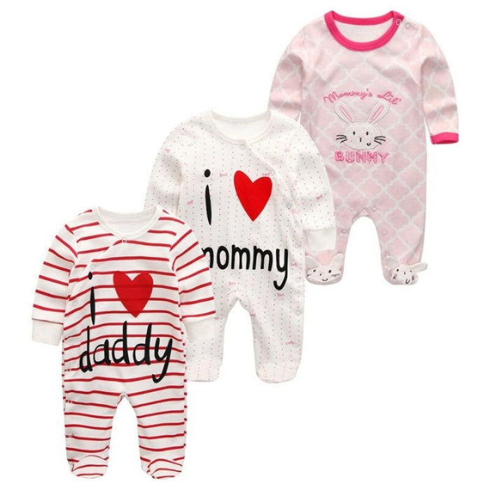 3Pcs Infant Rompers Jumpsuit Set