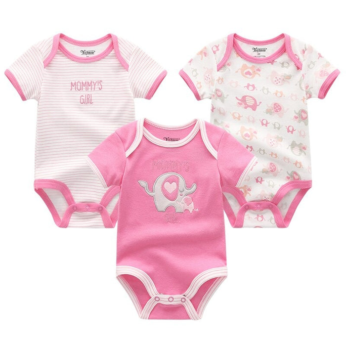 3PCS Cartoon Unisex Baby Rompers Set